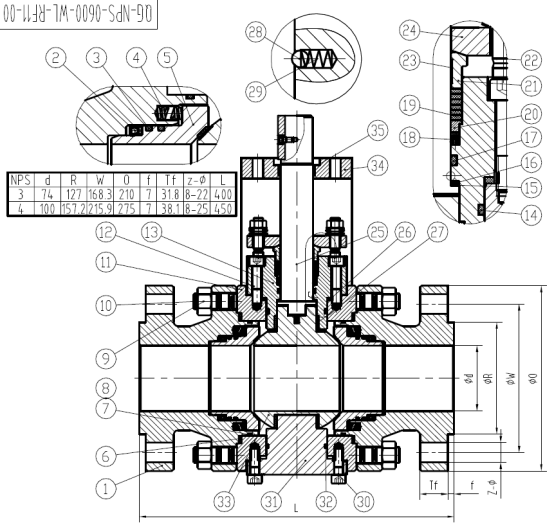 <a  data-cke-saved-href='nei336.htm' href='nei336.htm' target='_blank'>哈氏合金球阀</a>总装图纸